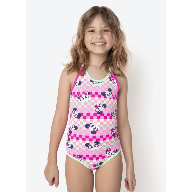Maiô com Proteção Solar Menina Panda Miami 8