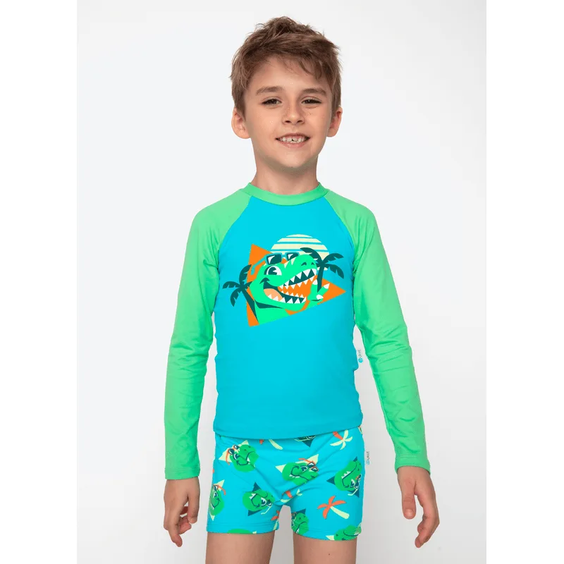 Camiseta Manga Longa com Proteção Solar Menino Dino Miami 1