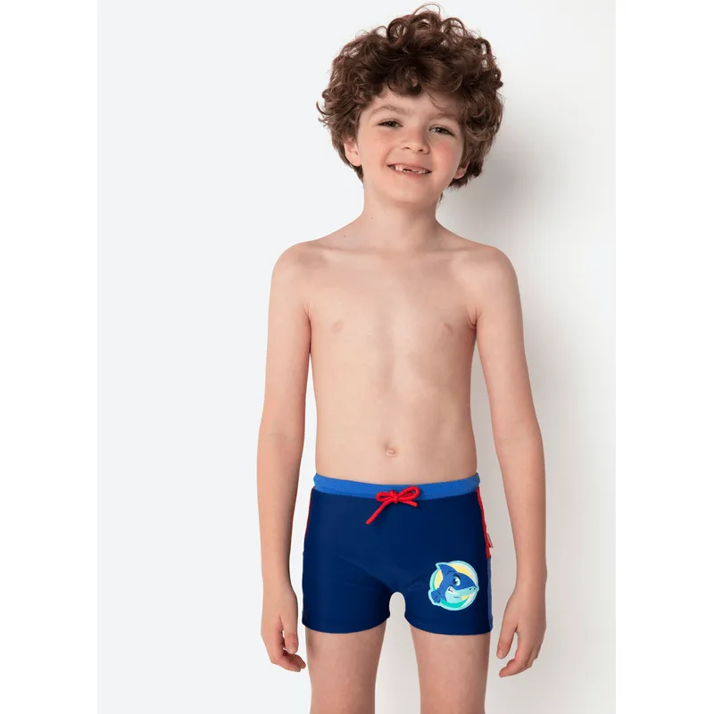 Sunga Boxer com Proteção Solar Menino Tubarão Aloha 6