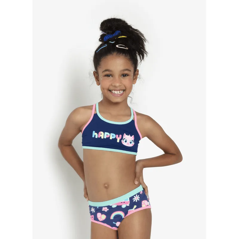 Biquíni com Proteção Solar Menina Gata Fun 8
