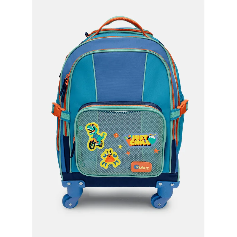Mochila com Rodinha 360 Color Block Azul UN