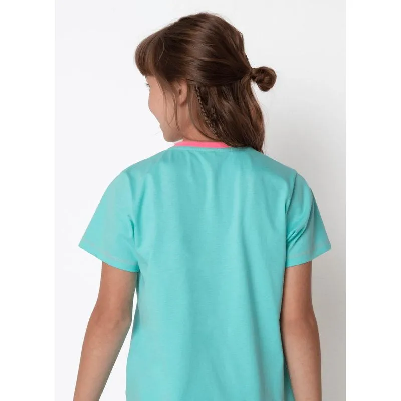 Pijama manga curta algodão menina teen pet sereia