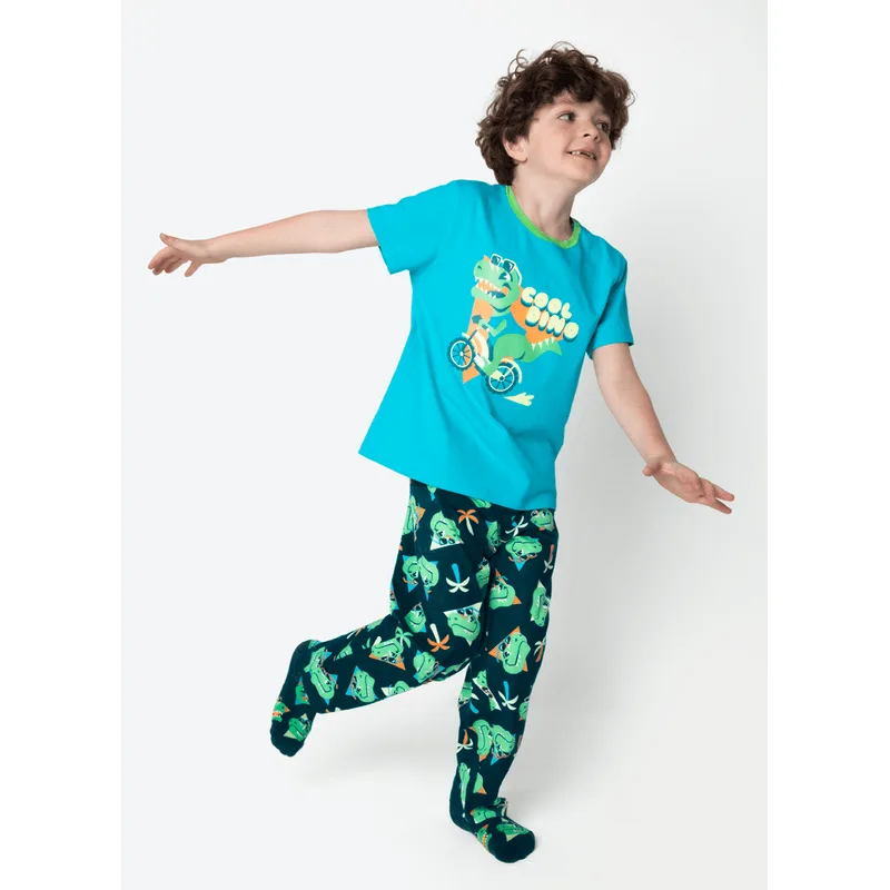 Pijama Manga Curta Algodão Menino Dino Miami 6