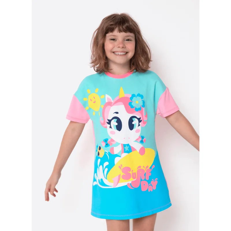Camisola Manga Curta Viscolycra Menina Unicórnio Aloha 4