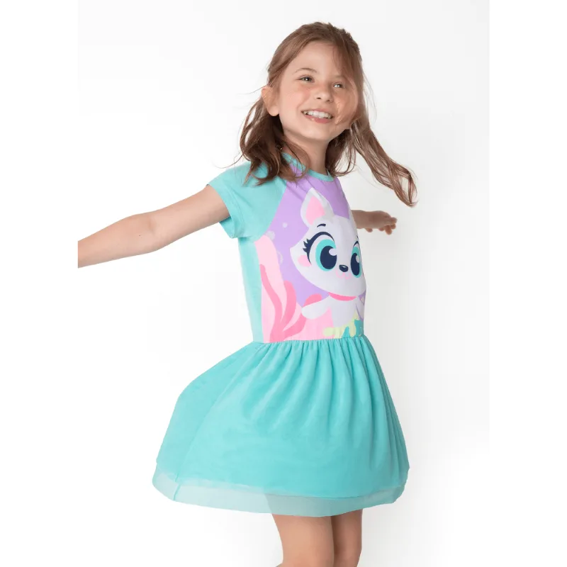 Camisola Fantasia Manga Curta Viscolycra Menina Pet Sereia 8