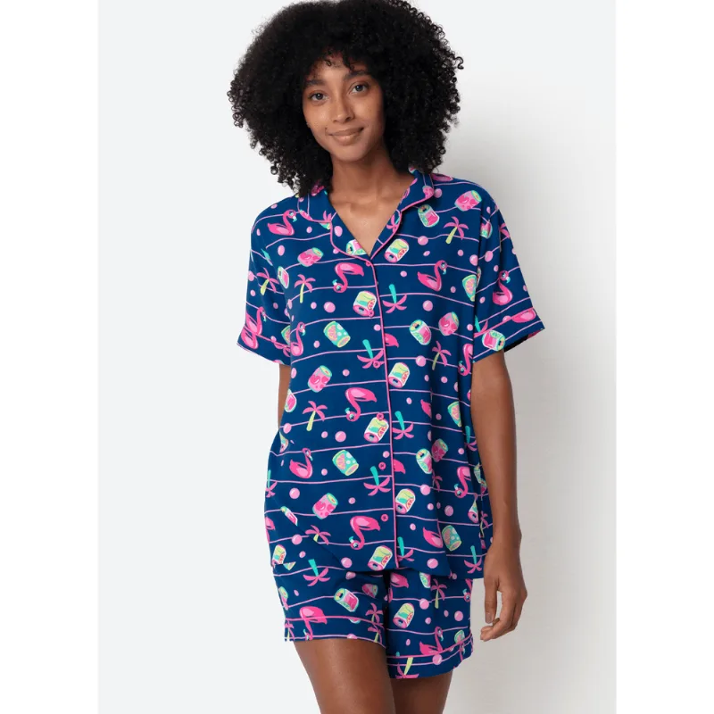 Pijama Manga Curta Viscose Feminino Panda Miami GG