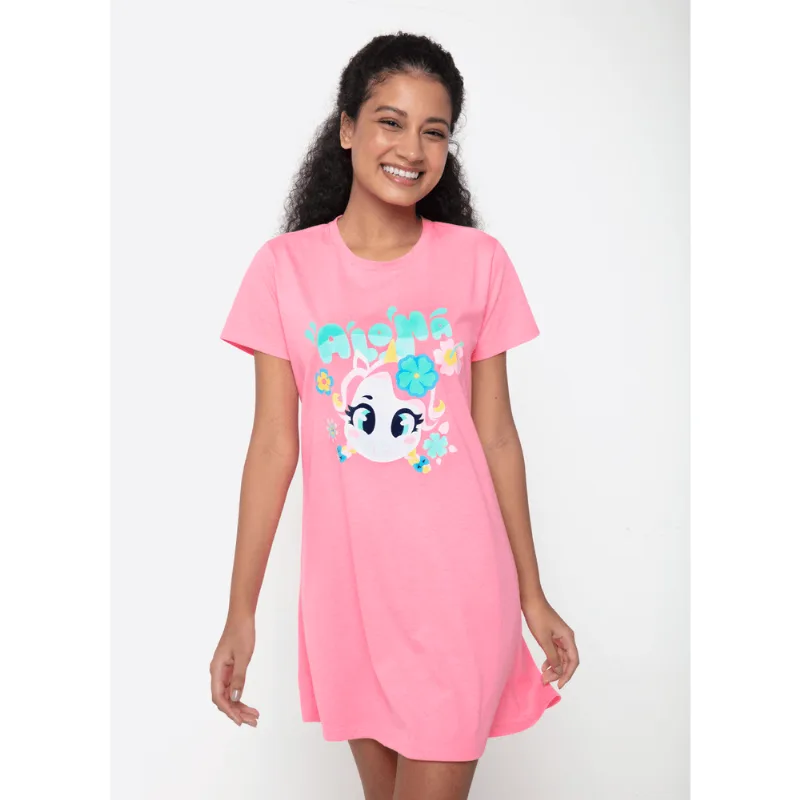Camisola Manga Curta Algodão Feminina Unicórnio Aloha M