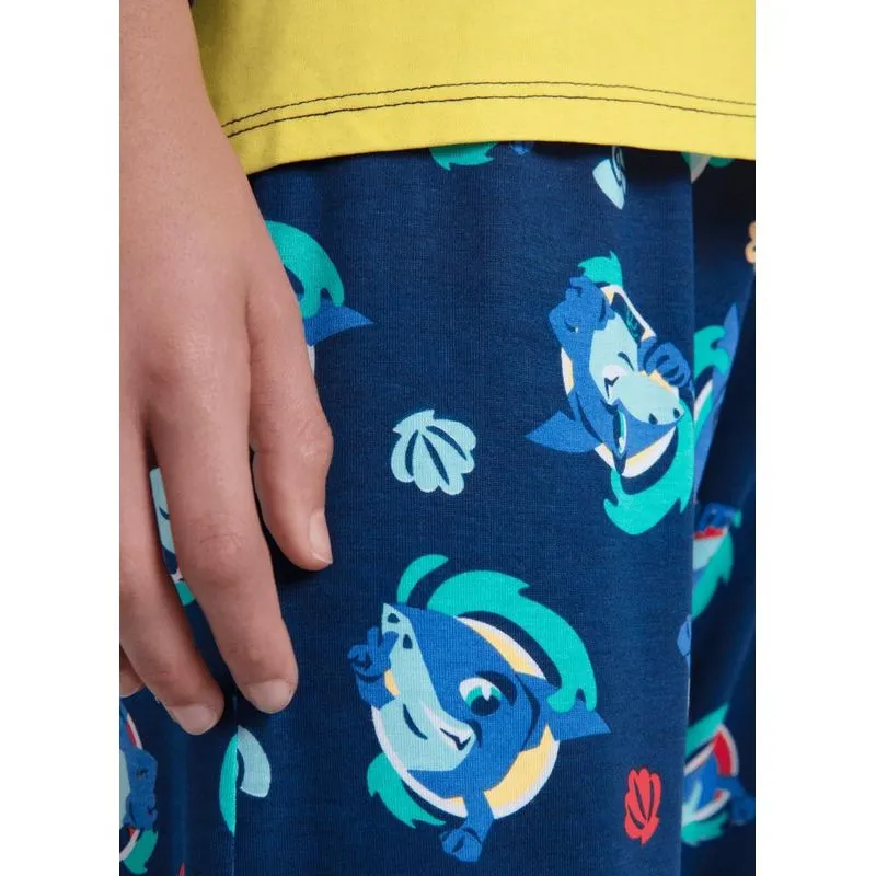 Pijama manga longa viscolycra menino teen tubarão aloha
