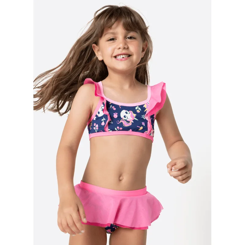 Biquíni com Proteção Solar Menina Unicórnio Encantada 1