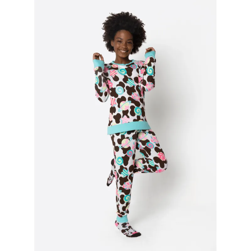 Pijama Manga Longa Moletinho Menina Teen Vaca Chocolate 10
