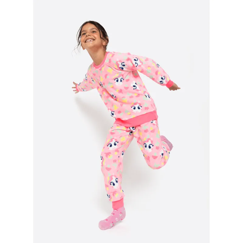Pijama Manga Longa Soft Menina Unicórnio Encantada 6