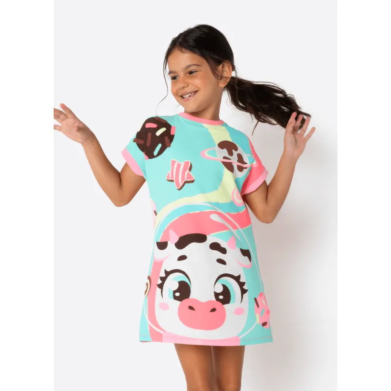 Camisola Manga Curta Viscolycra Menina Vaca Chocolate 4