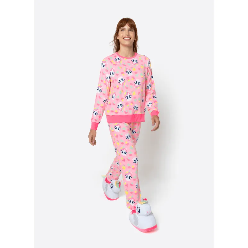 Pijama Manga Longa Soft Feminino Unicórnio Encantado PP