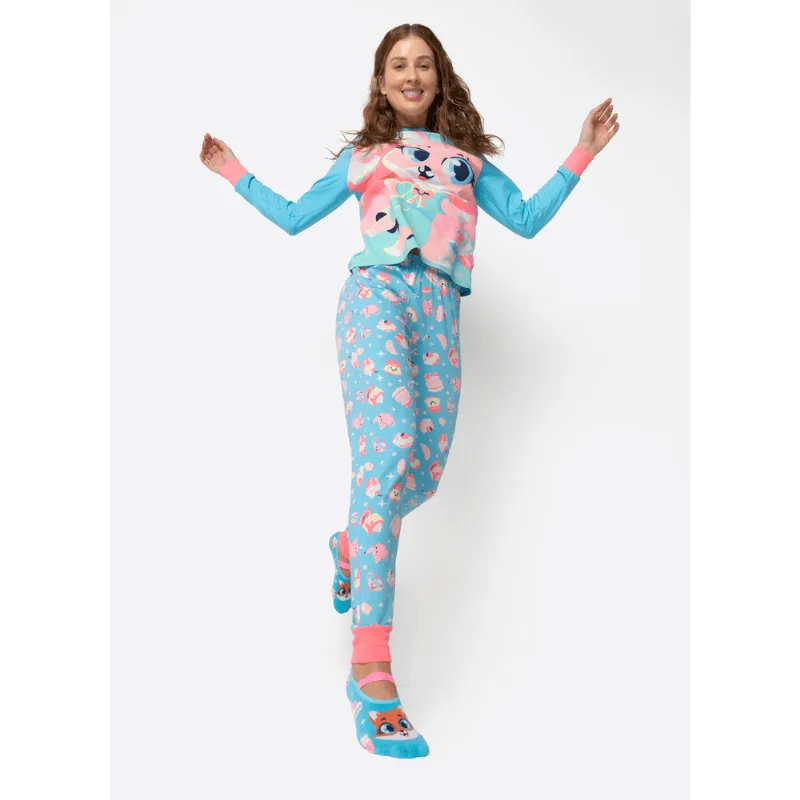 Pijama Manga Longa Viscolycra Feminino Raposa Confeiteira GG