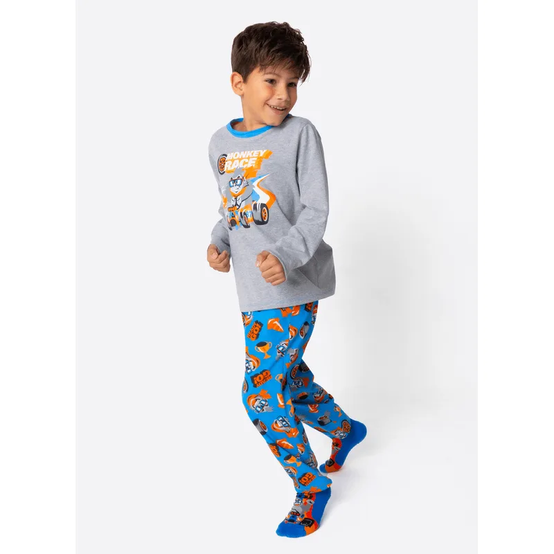 Pijama Manga Longa Algodão Menino Gorila Racing 1