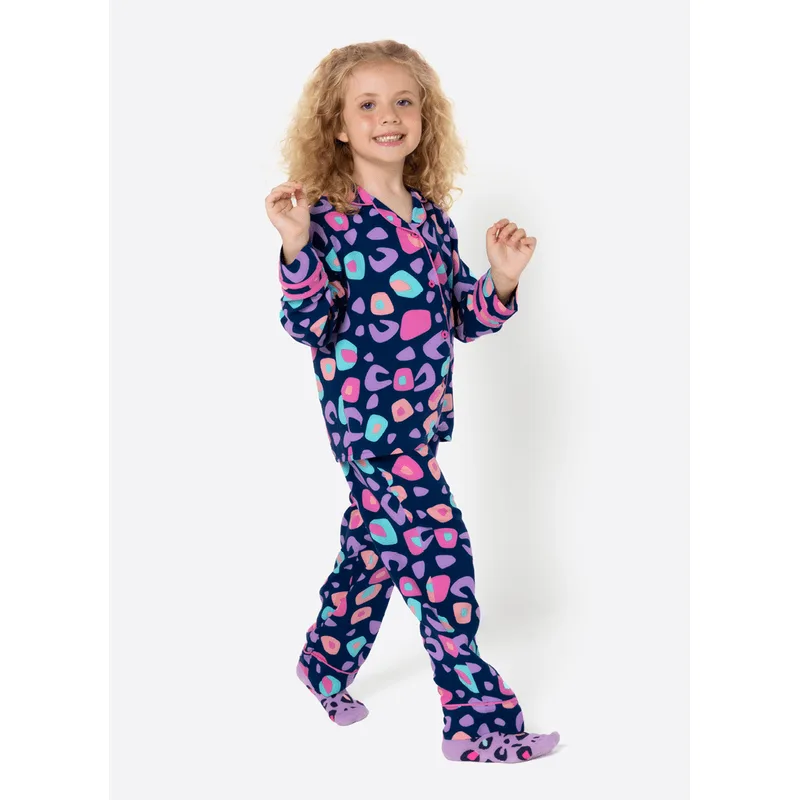 Pijama Manga Longa Viscose Menina Onça 6