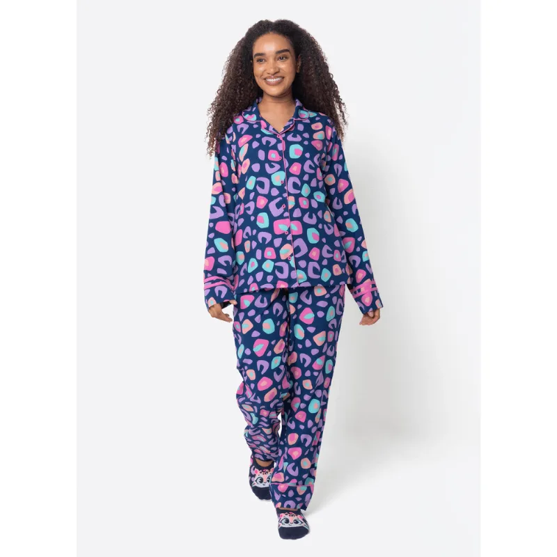 Pijama Manga Longa Viscose Feminino Onça M