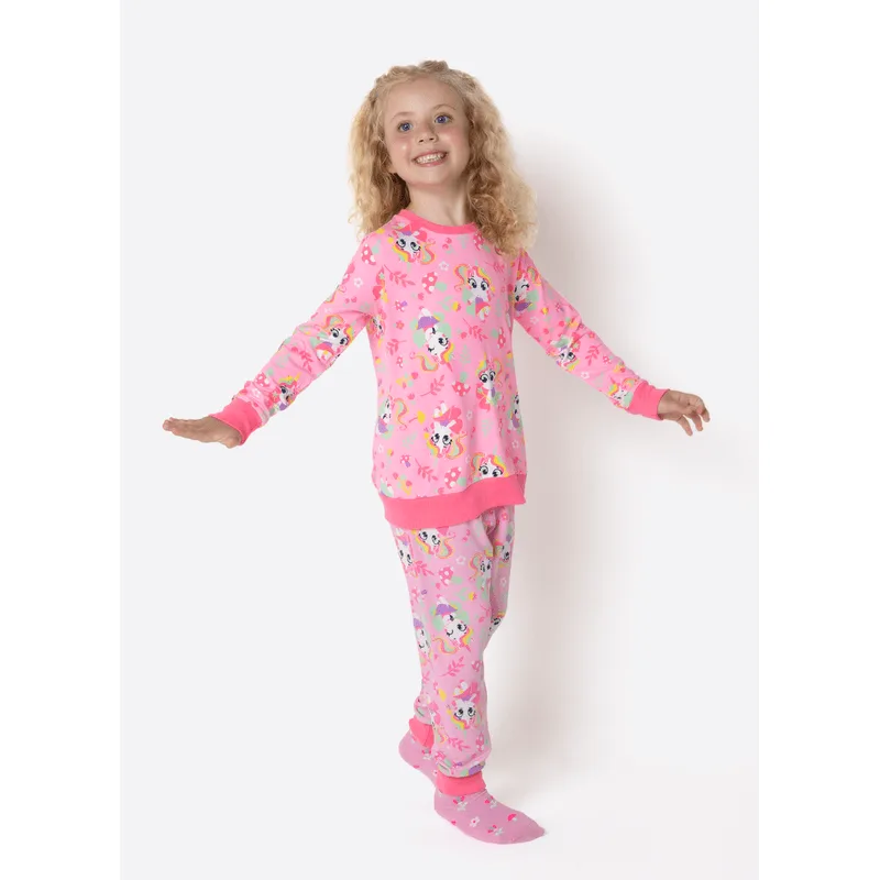 Pijama Manga Longa Moletinho Menina Unicórnio Encantada 6