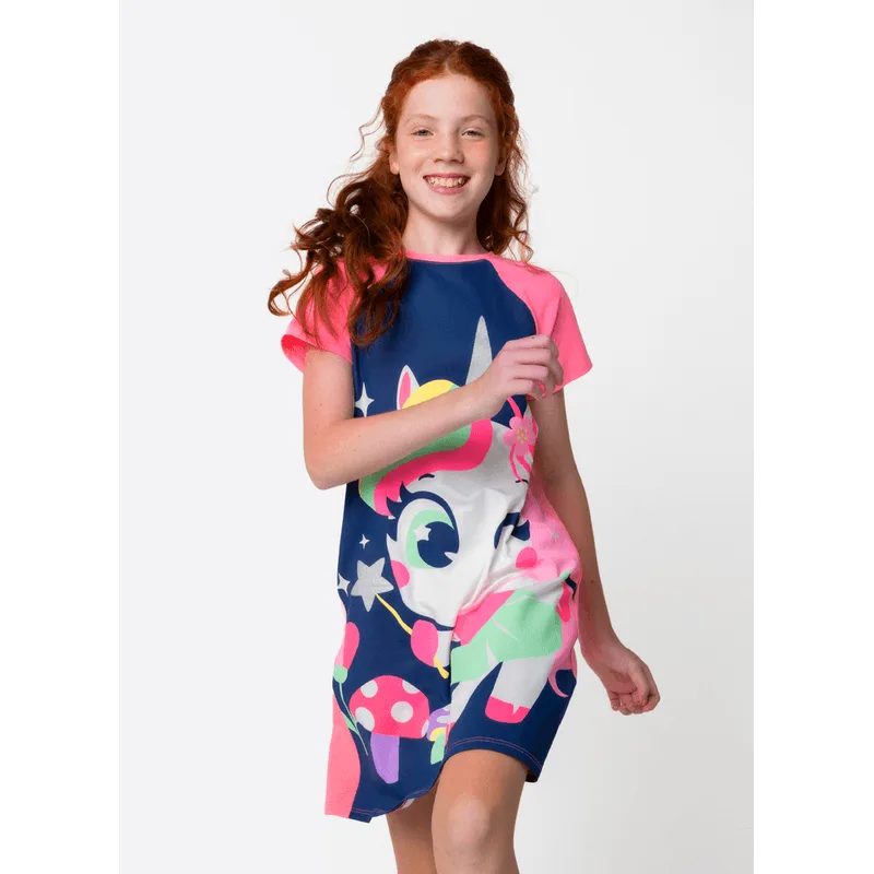 Camisola Manga Curta Viscolycra Menina Teen Unicórnio Encantada 12