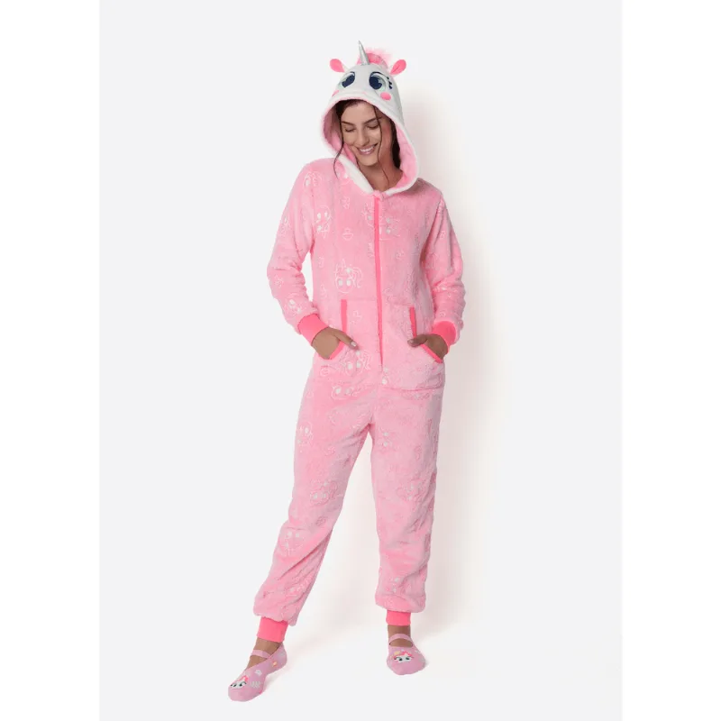 Macacão Manga Longa Soft Feminino Unicórnio Encantado P