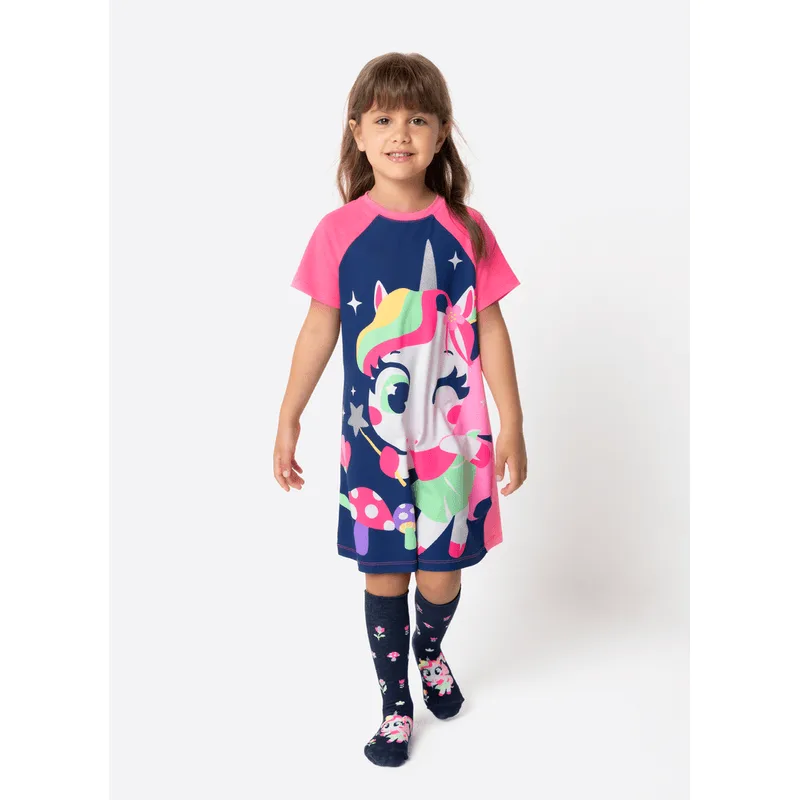 Camisola Manga Curta Viscolycra Menina Unicórnio Encantada 6