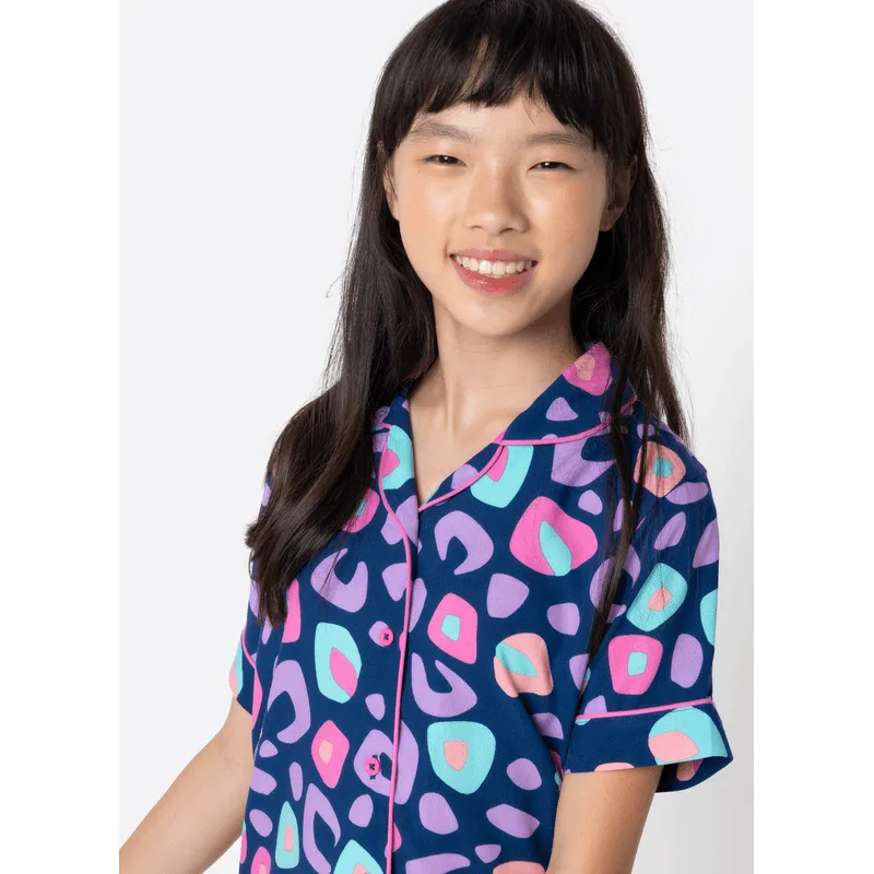 Pijama Manga Curta Viscose Menina Teen Onça 10
