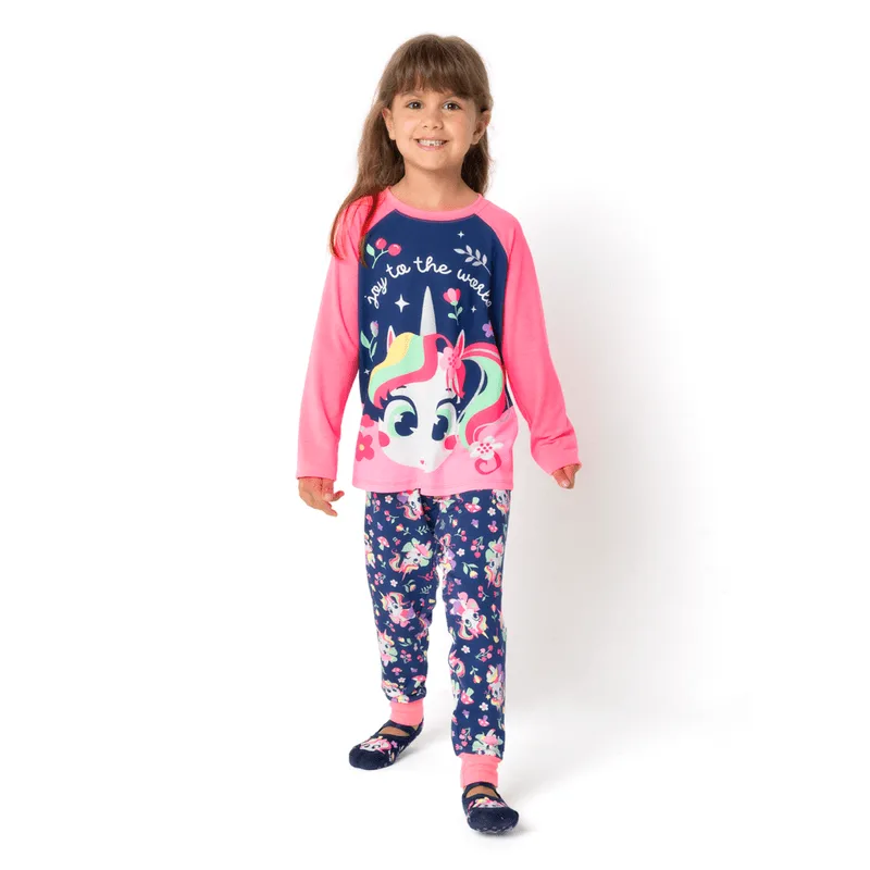 Pijama Manga Longa Viscolycra Menina Unicórnio Encantada 2