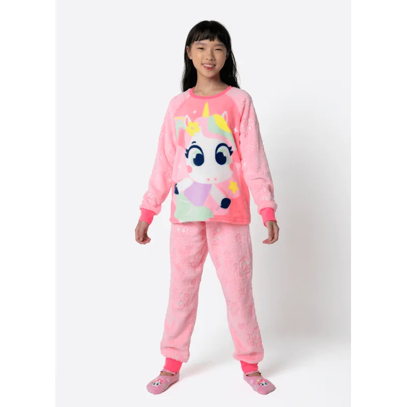 Pijama Manga Longa Soft Menina Teen Unicórnio Encantada 12