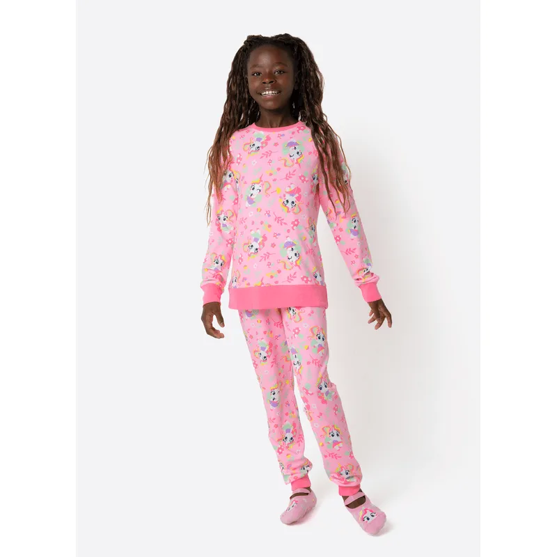 Pijama Manga Longa Moletinho Menina Teen Unicórnio Encantada 8