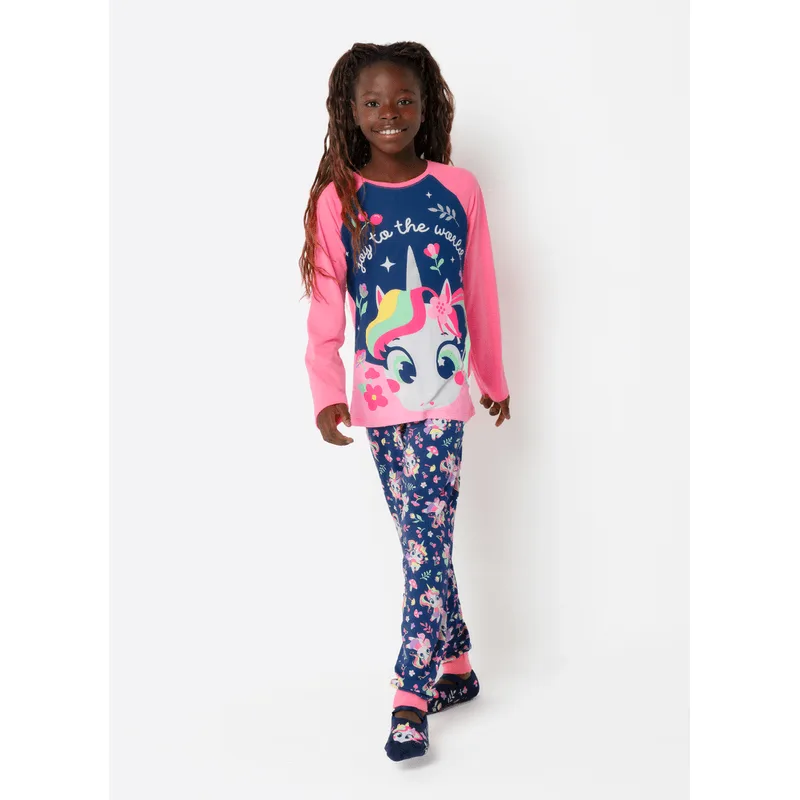 Pijama Manga Longa Viscolycra Menina Teen Unicórnio Encantada 10