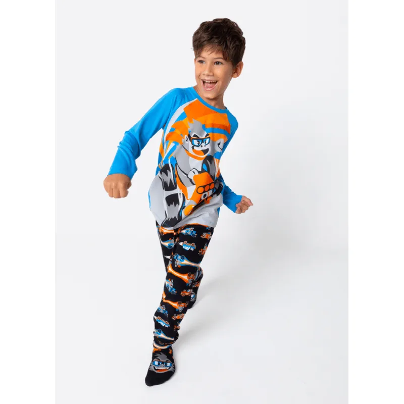 Pijama Manga Longa Viscolycra Menino Gorila Racing 4