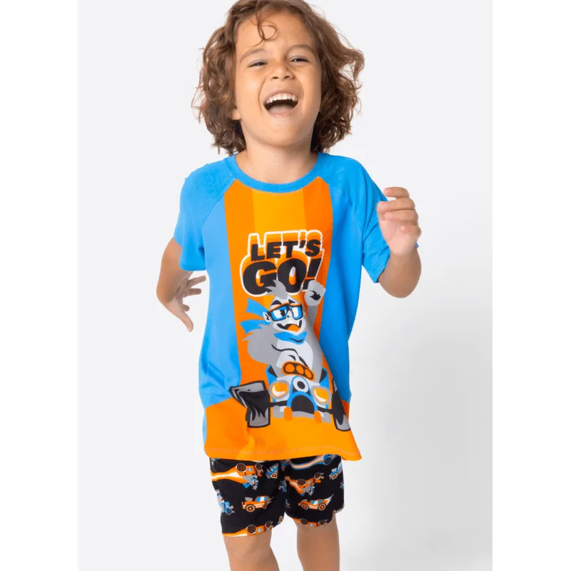 Pijama Manga Curta Viscolycra Menino Gorila Racing 4