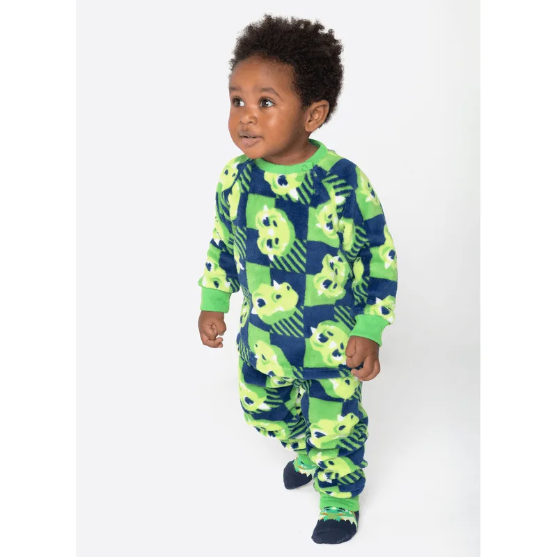 Pijama Manga Longa Soft Bebê Menino Dragão Camping 6 A 9 MESES