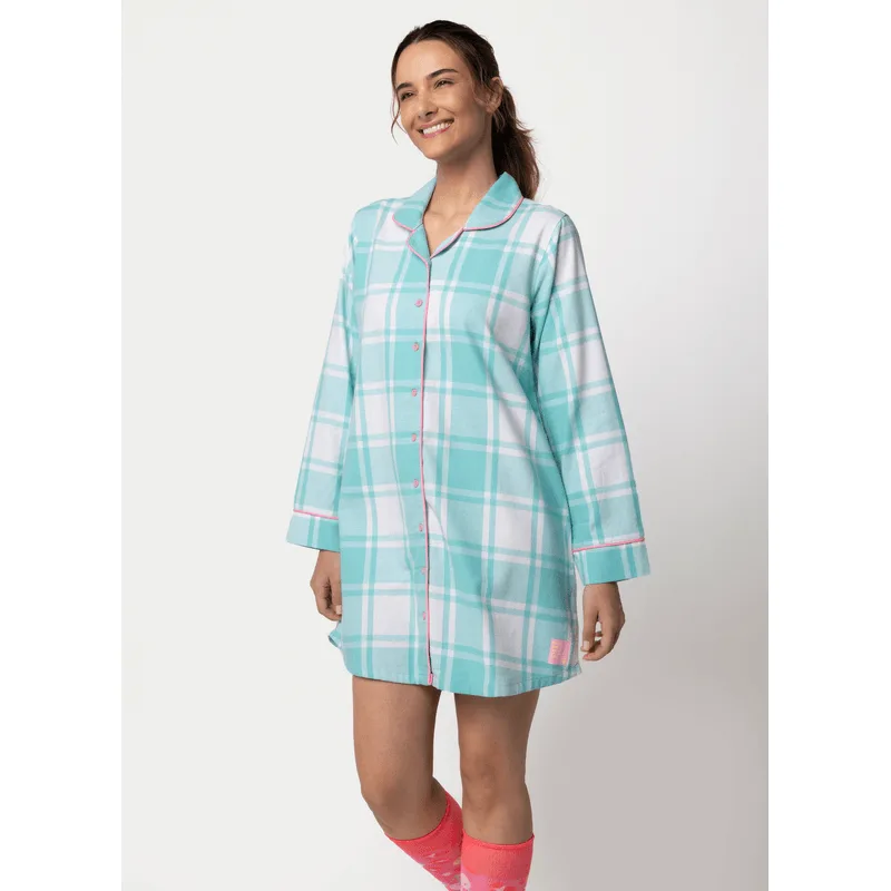 Camisola Manga Longa Flanela Feminina Xadrez P