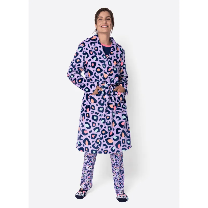 Roupão Manga Longa Soft Feminino Onça P