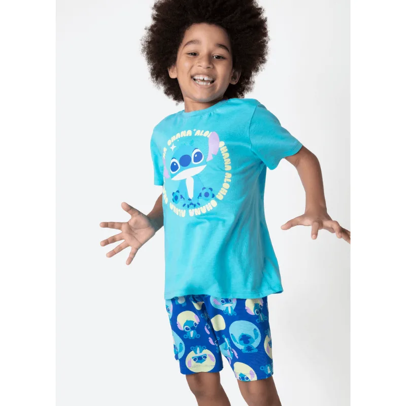 Pijama Manga Curta Algodão Menino Stitch 1