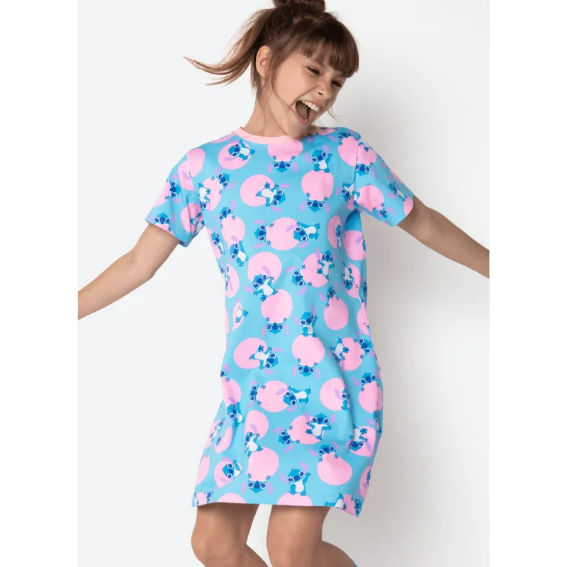 Camisola Manga Curta Algodão Menina Teen Stitch 12