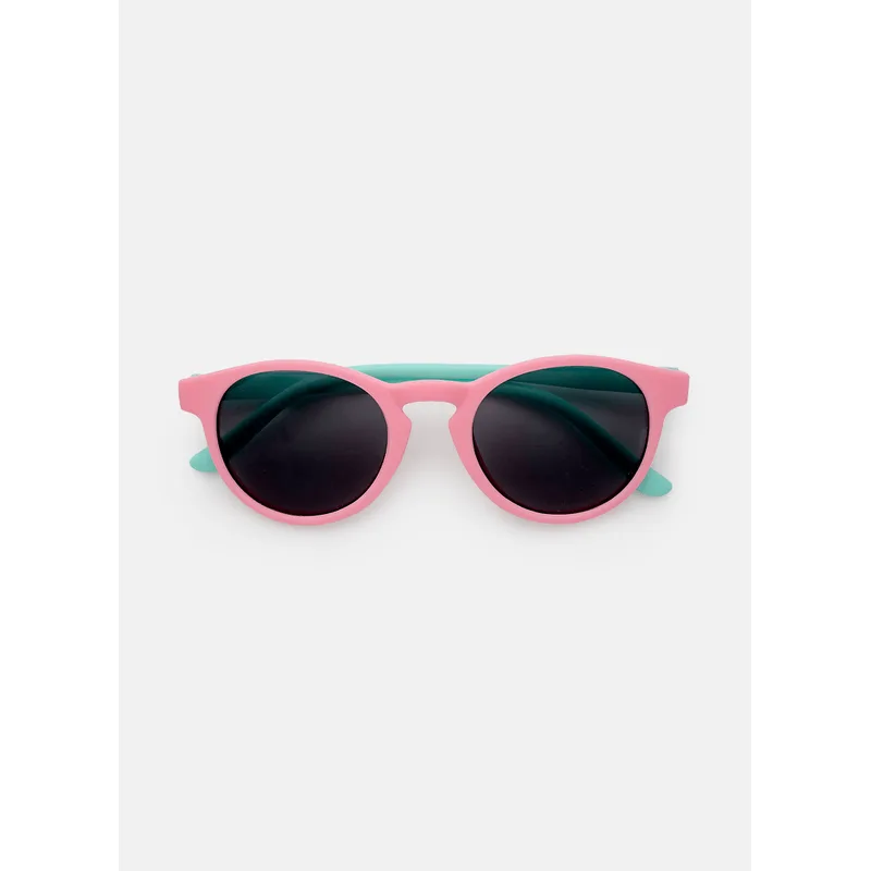 Óculos de Sol com Proteção Solar Menina Color Block Verde Água e Rosa UN