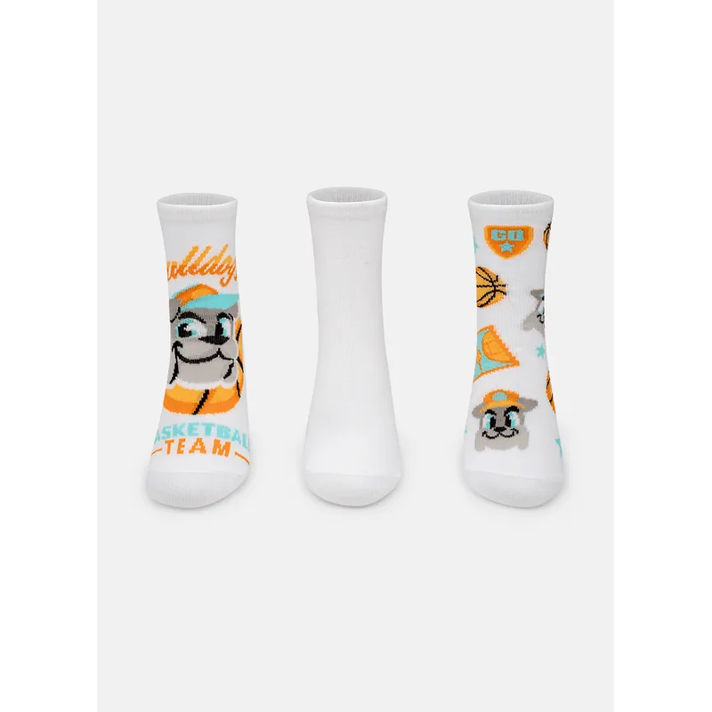 Kit com 3 Meias Cano Médio Menino Bulldog Basquete 28 A 33