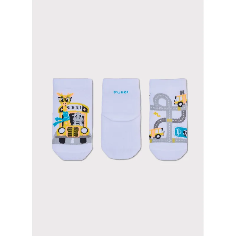 Kit com 3 Meias Cano Médio Bebê Menino Escola 19 A 22 MESES
