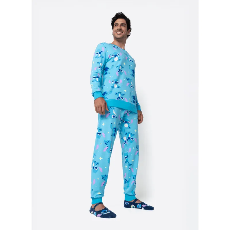 Pijama Manga Longa Ultra Visco Masculino Stitch P