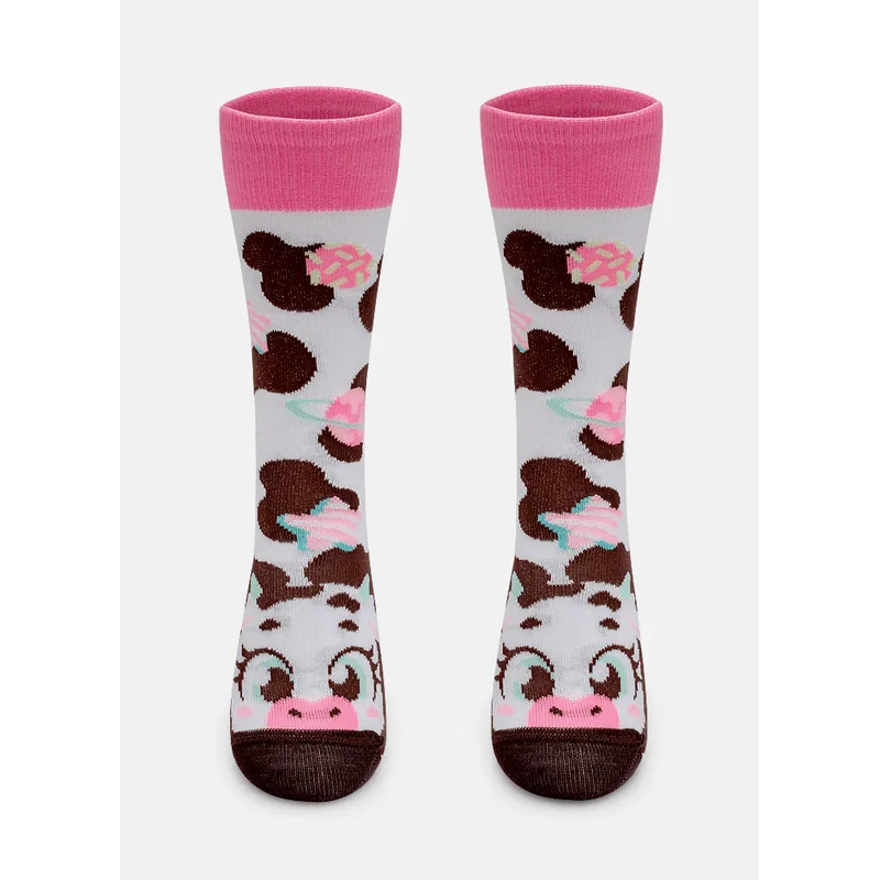 Meia 3/4 Menina Vaca Chocolate 23 A 27