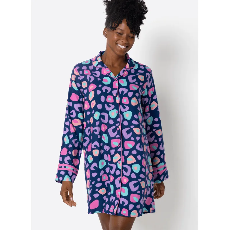 Camisola Manga Longa Viscose Feminina Onça GG
