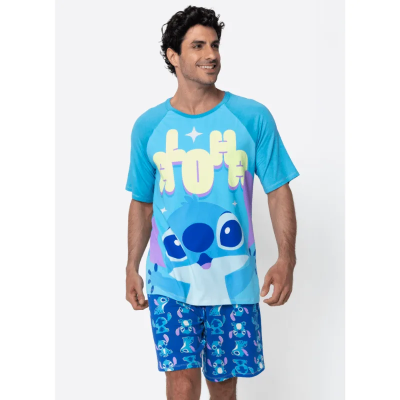 Pijama Curto Pijama Manga Curta Viscolycra Masculino PP