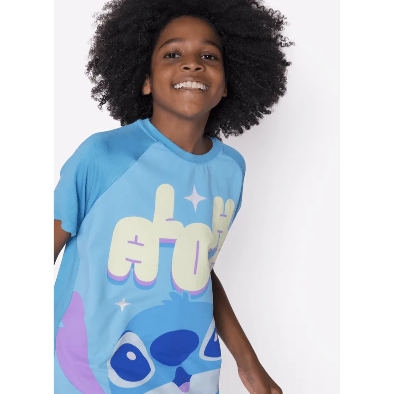 Pijama Manga Curta Viscolycra Menino Teen Stitch 14
