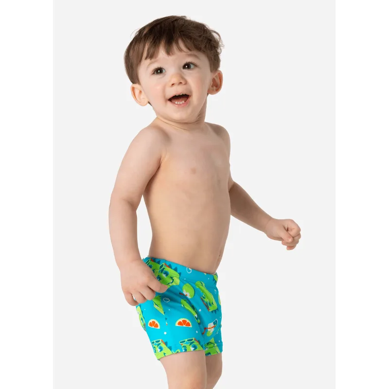 Sunga Boxer com Proteção Solar Bebê Menino Jacaré Relax 3 A 6 MESES