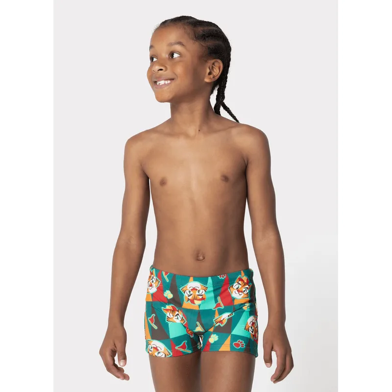 Sunga Boxer com Proteção Solar Menino Tigre Camping 6