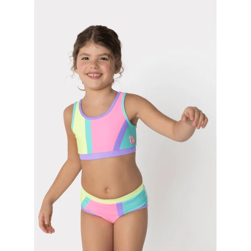 Biquíni com Proteção Solar Menina Colorfull 8