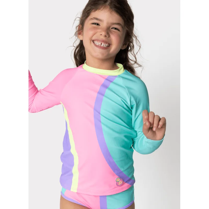 Camiseta Manga Longa com Proteção Solar Menina Colorfull 1