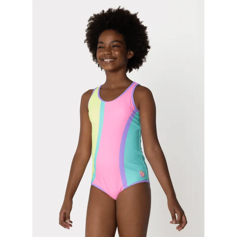 Maiô com Proteção Solar Menina Teen Colorfull 16
